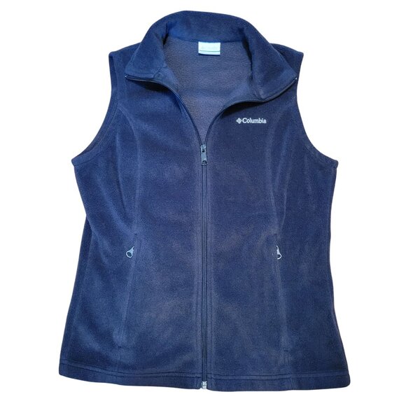 Columbia Navy Blue Fleece Vest Size S Layering Winter Cozy Warm - Picture 1 of 6